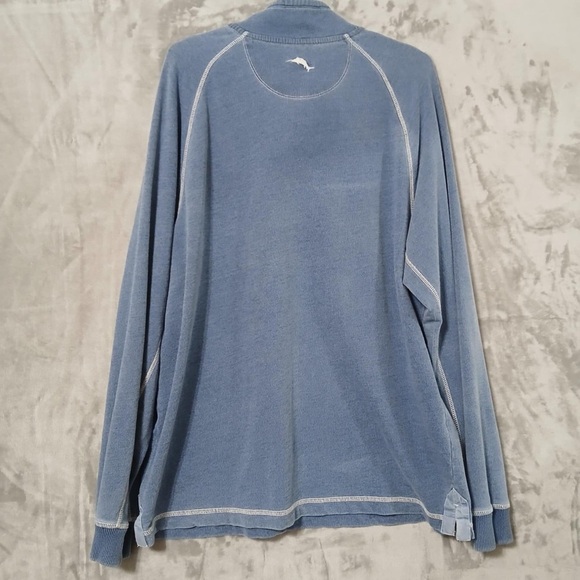Tommy Bahama Men Quarter Zip Sweater Size XL Blue Pullover - Picture 7 of 10